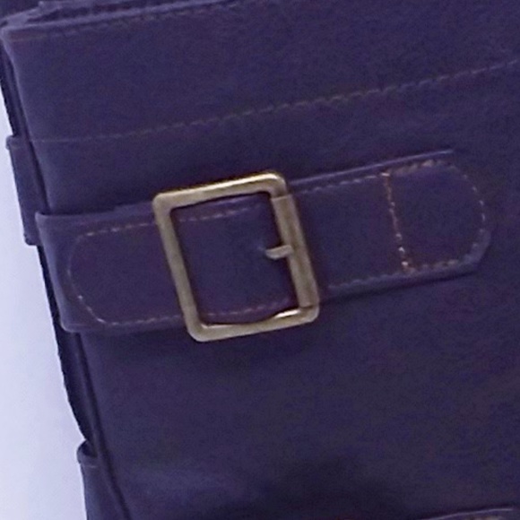 Women' s Brown Lace Up Zip Up Double Buckle Combat Boots - Picture 5 of 13